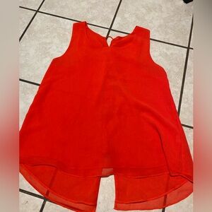 Vibrant Red Sleeveless Blouse